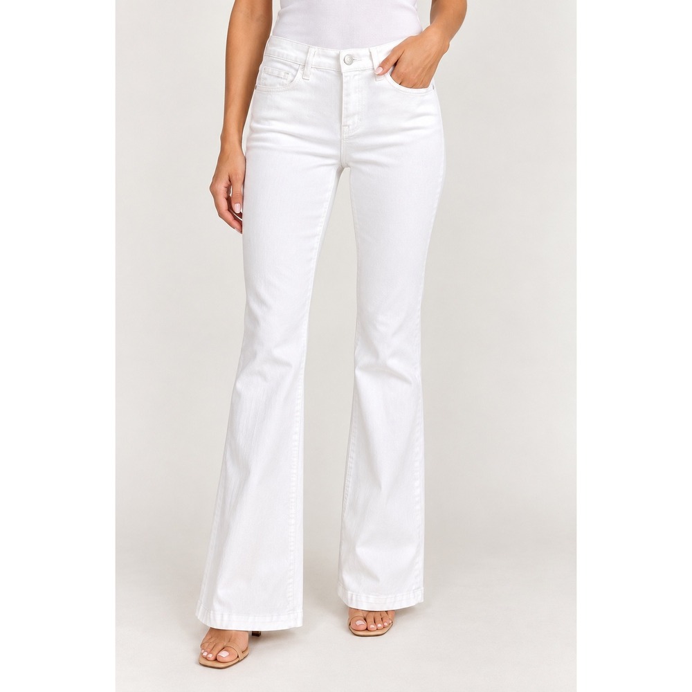 7 For All Mankind Flare Jeans Womens 26 White Stretch Denim Boho Minimalist Chic
